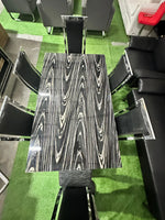 Black & White Loop Marble Dining Table Set – 6 Seater – Brand New | ADELAIDE