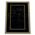 Brand New Black Fur Carpet with Gold Border | ADELAIDE