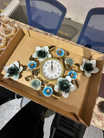 Brand New Blue Blossom Decorative Wall Clock | ADELAIDE