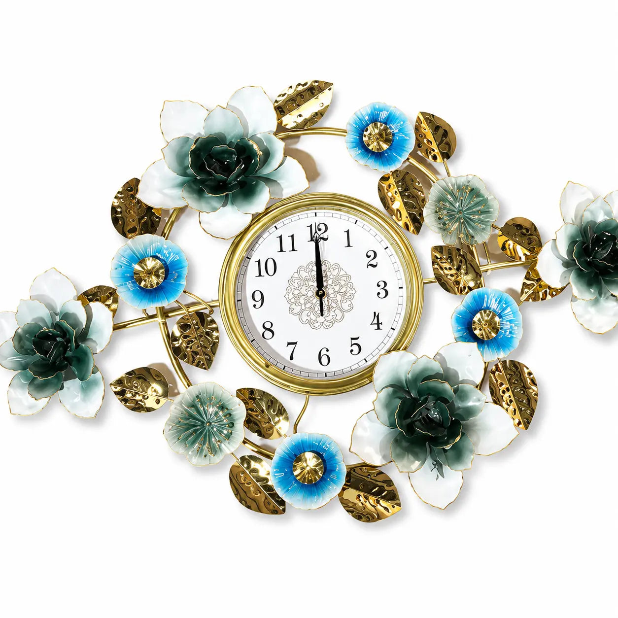 Brand New Blue Blossom Decorative Wall Clock | ADELAIDE