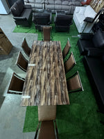 Brand New Brown Marble Dining Table Set – 8 Seater | ADELAIDE