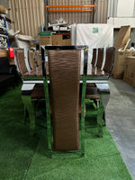 Brand New Brown Marble Dining Table Set – 8 Seater | ADELAIDE