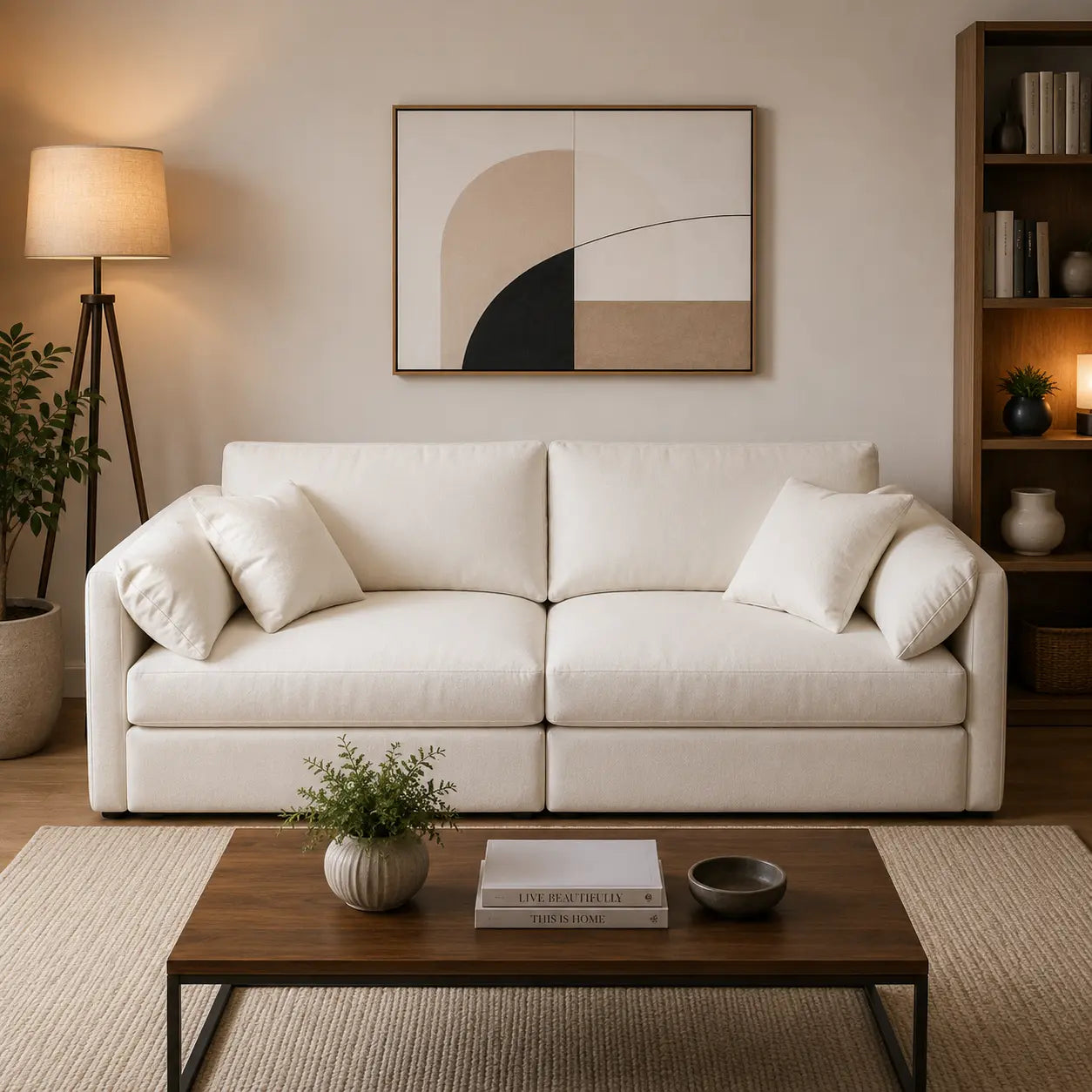 Brand New Cream Pull-Out Sofa Bed | ADELAIDE