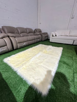 Brand New Cream Square Fur Carpet | ADELAIDE