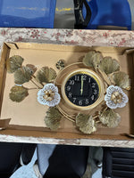 Brand New Gold Floral Decorative Wall Clock | ADELAIDE