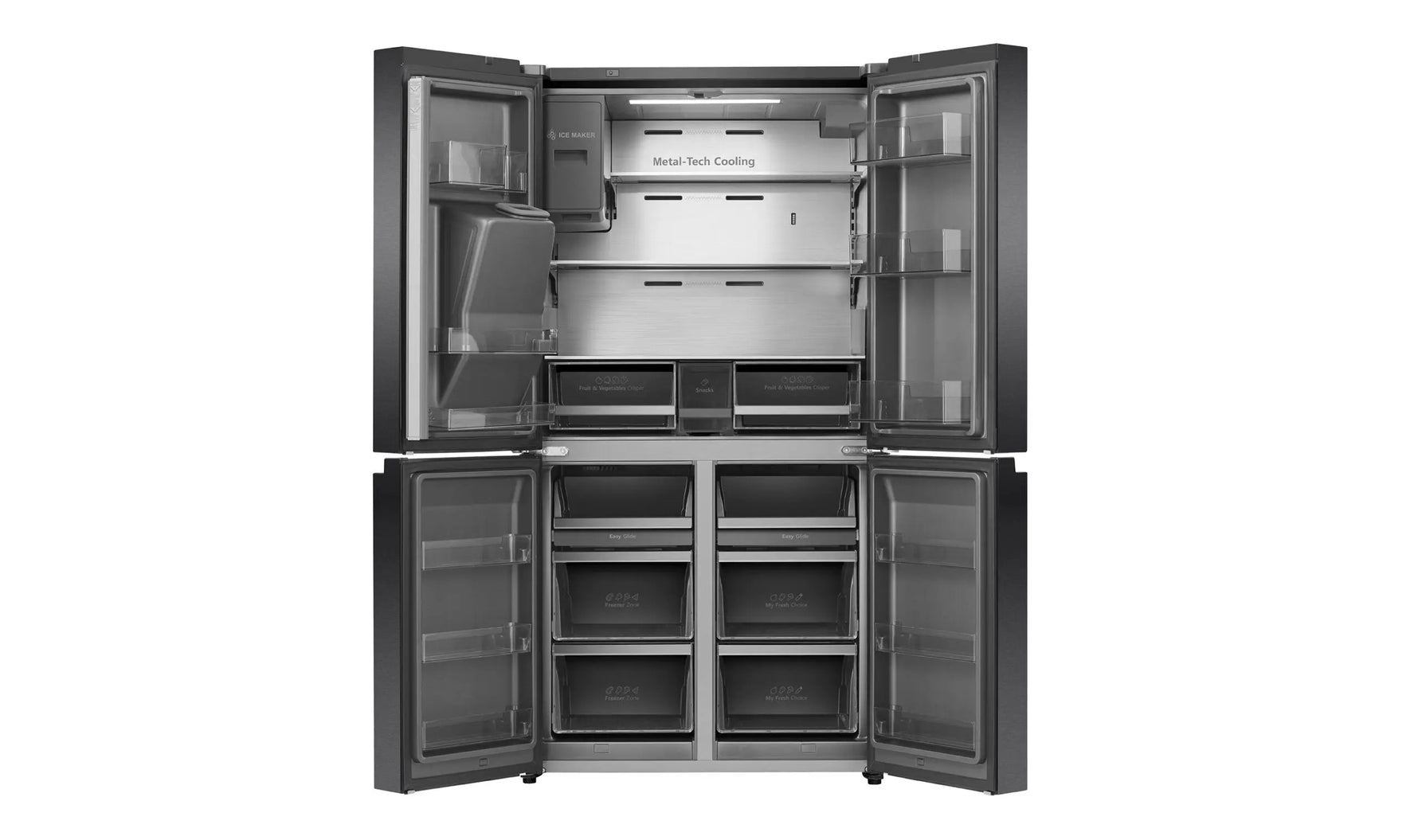 Brand New Hisense 585L PureFlat Stainless Steel Quad Door Fridge Freezer HRCD586TBWB | ADELAIDE