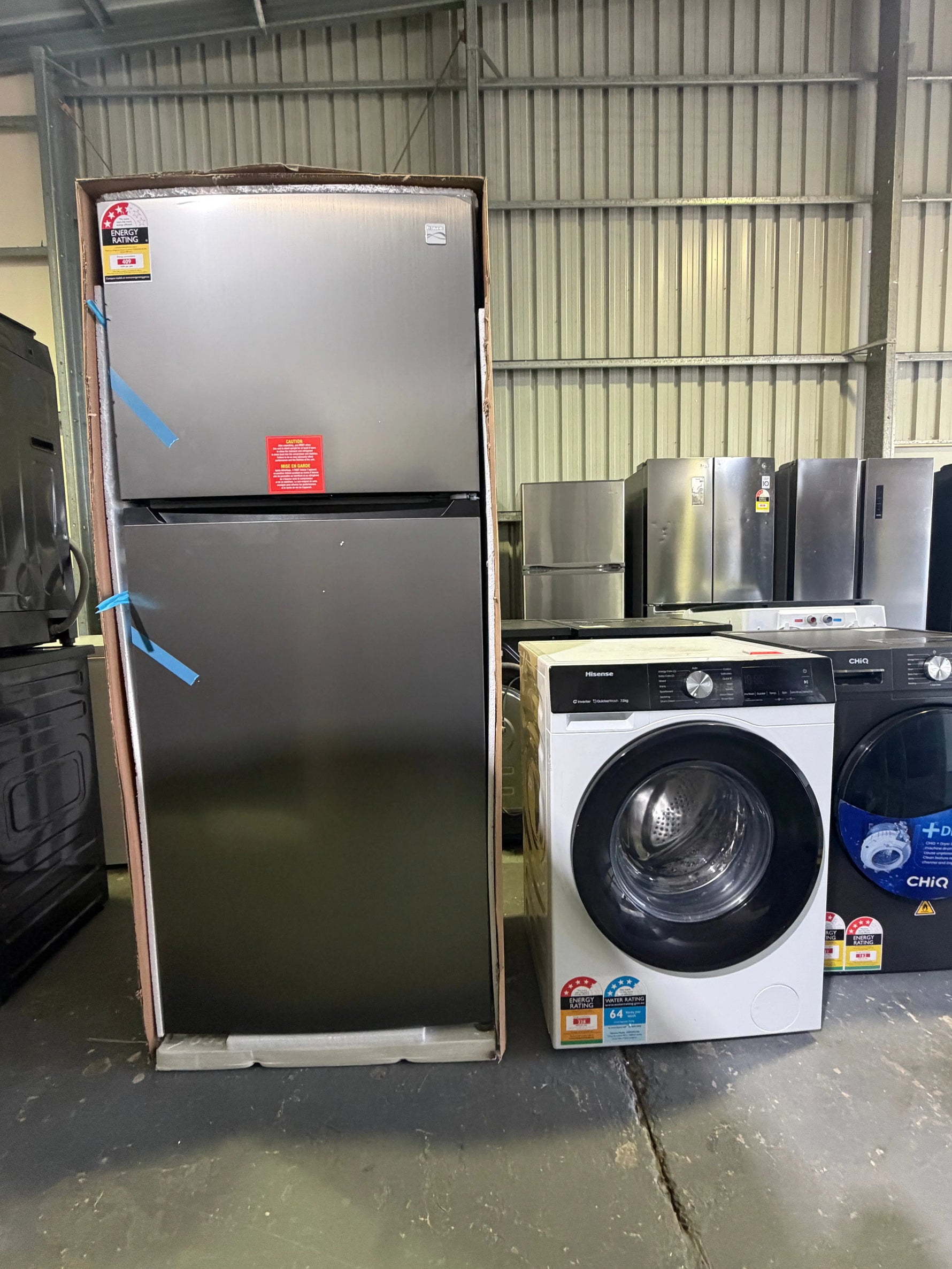 Brand New Kenmore 498L Top Mount Fridge + Hisense 7.5KG washer combo