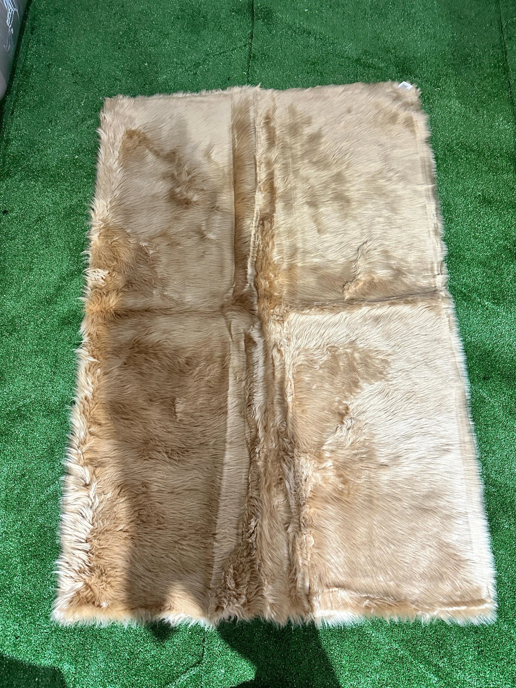 Brand New Light Brown Square Fur Carpet | ADELAIDE