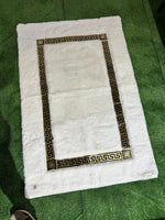 Brand New White Fur Carpet with Gold Border | ADELAIDE