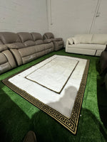 Brand New White Fur Carpet with Gold Border | ADELAIDE