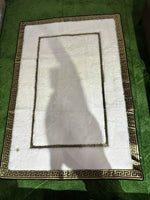 Brand New White Fur Carpet with Gold Border | ADELAIDE