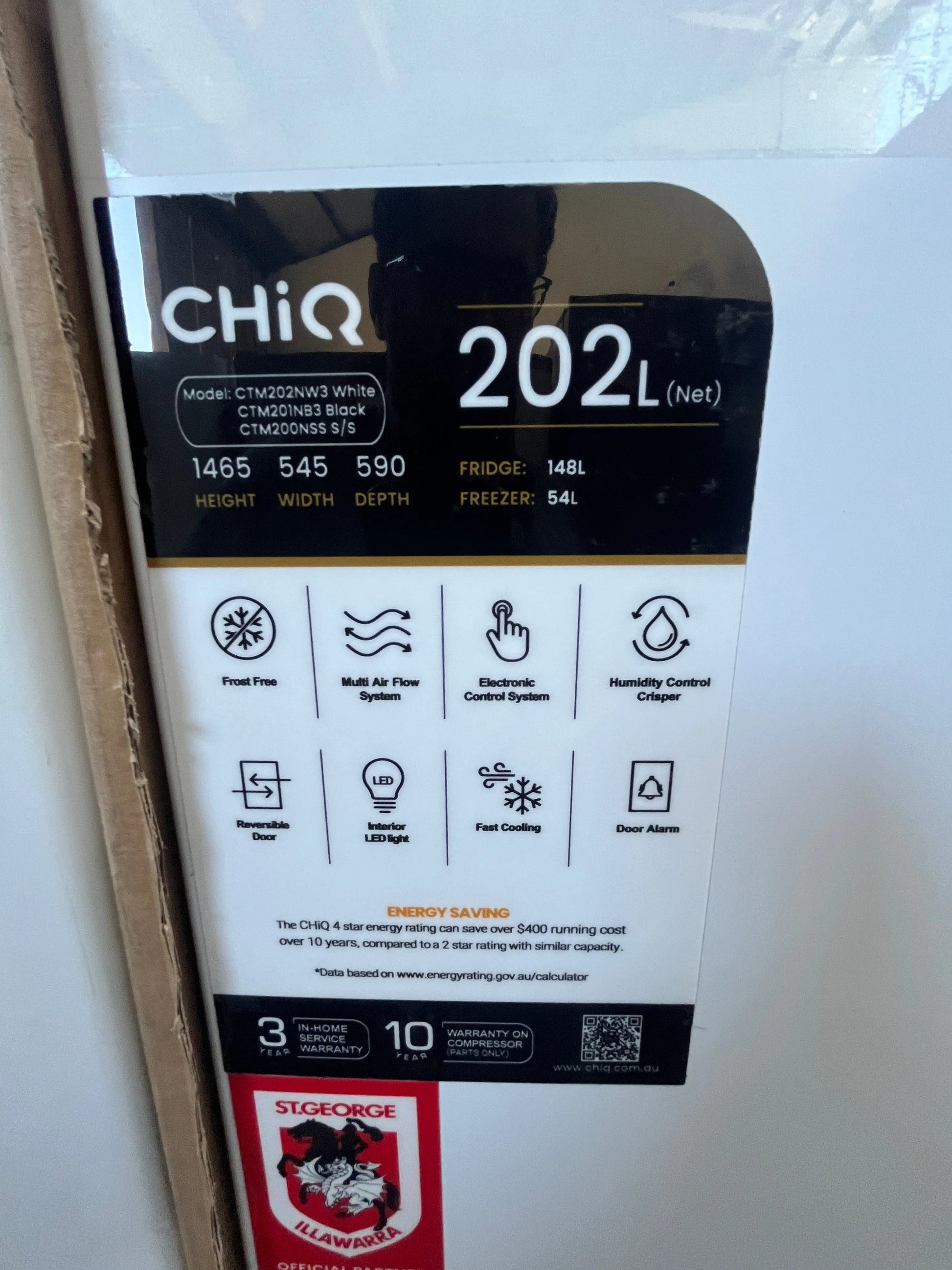 Brand new CHiQ 202L fridge Freezer | ADELAIDE