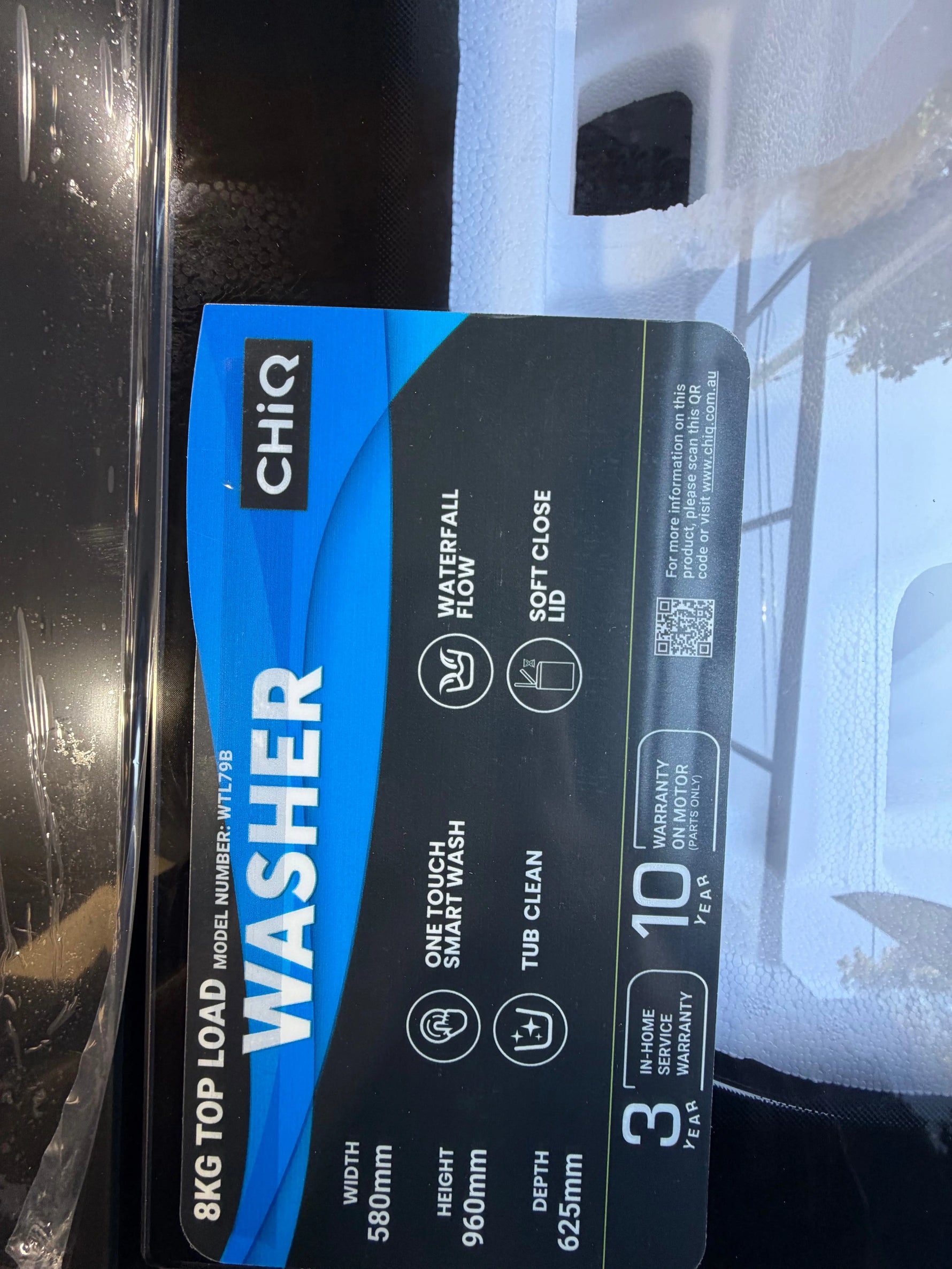 Brand new Chiq 8 kg Top Loader Washer Model Number -WTL79B