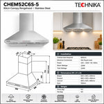 Brand new Technika CHEM52C6S-5 60cm High Extraction Rangehood | ADELAIDE