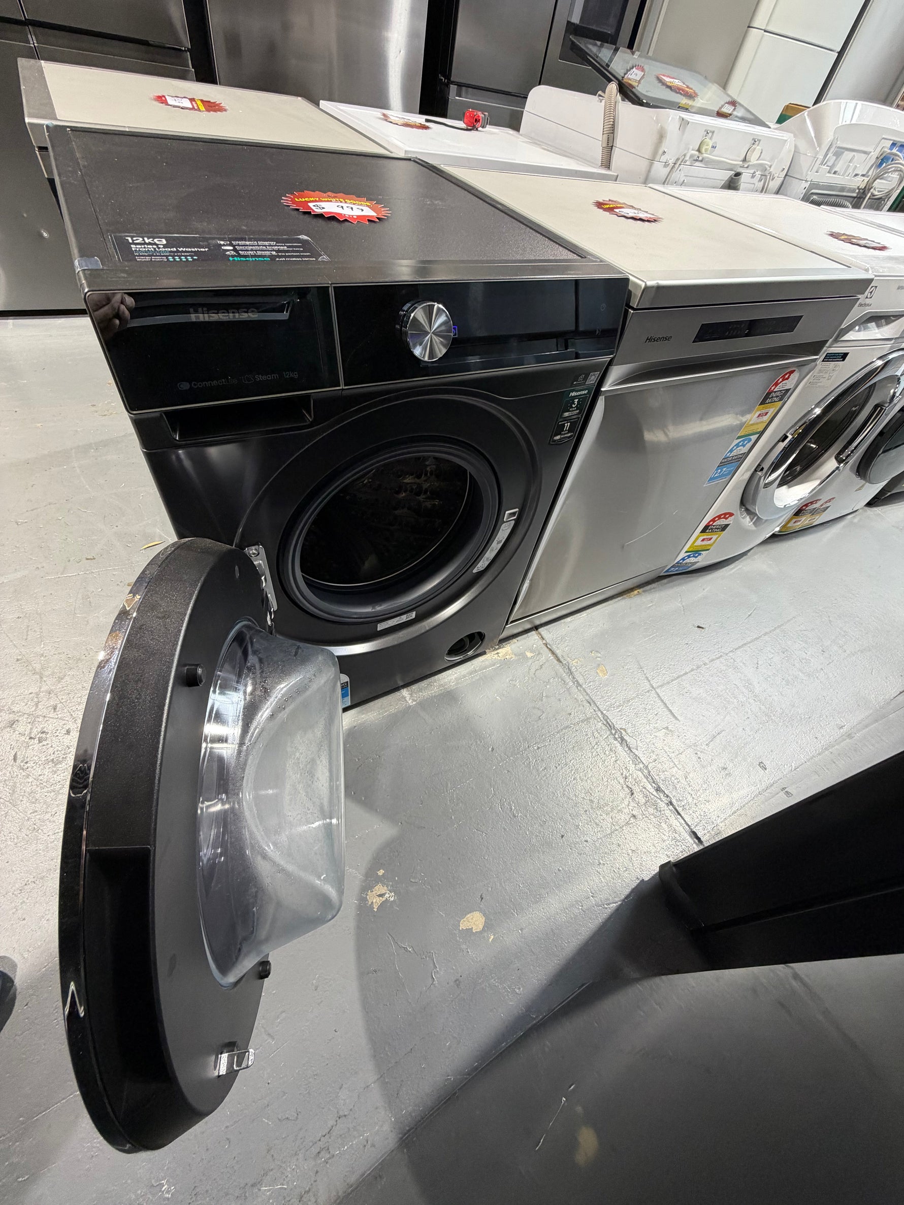 Refurbished Hisense 12 kg front loader washer model no -HWF9S1213BX | ALEXANDRIA