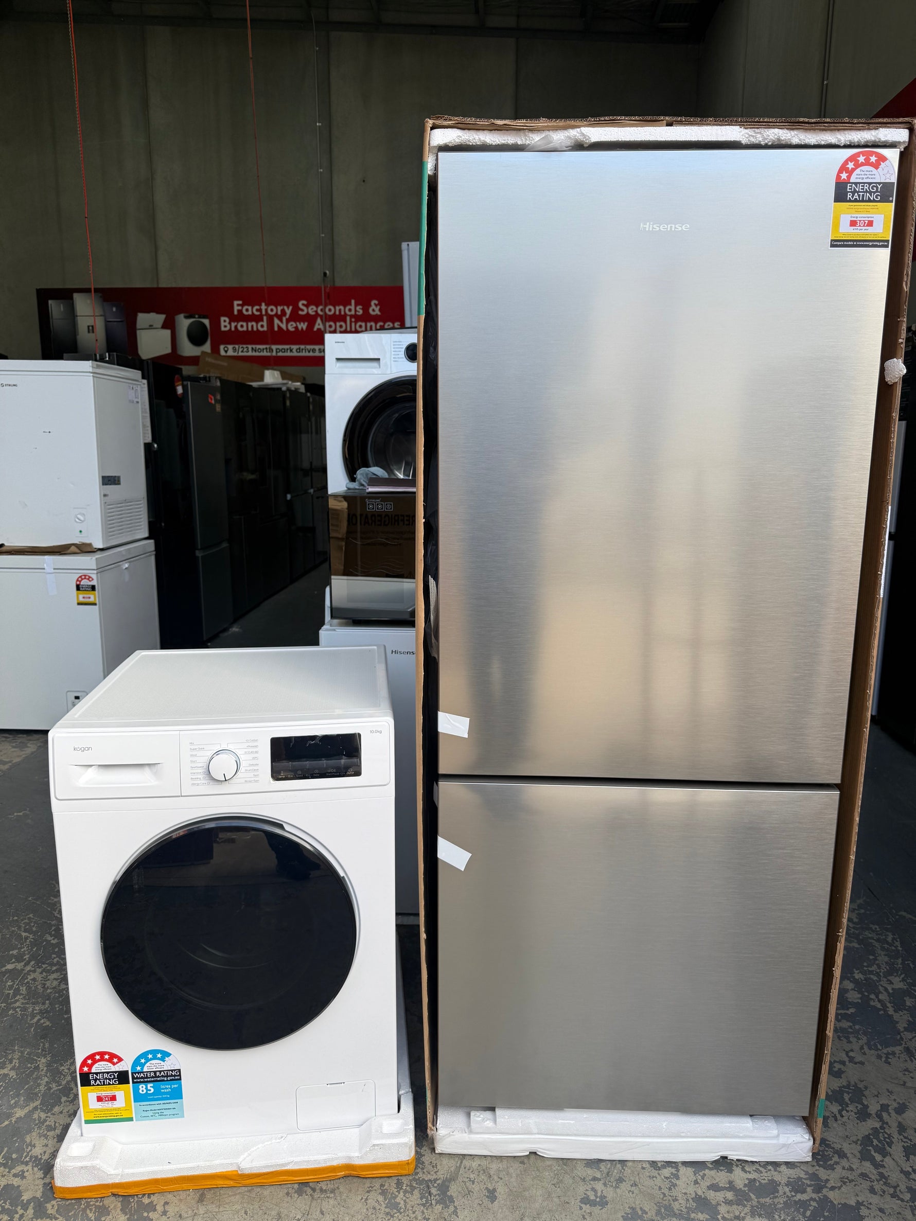 Hisense 418L Bottom Mount Fridge –Kogan 10kg Front Load Washing Machine | MELBOURNE