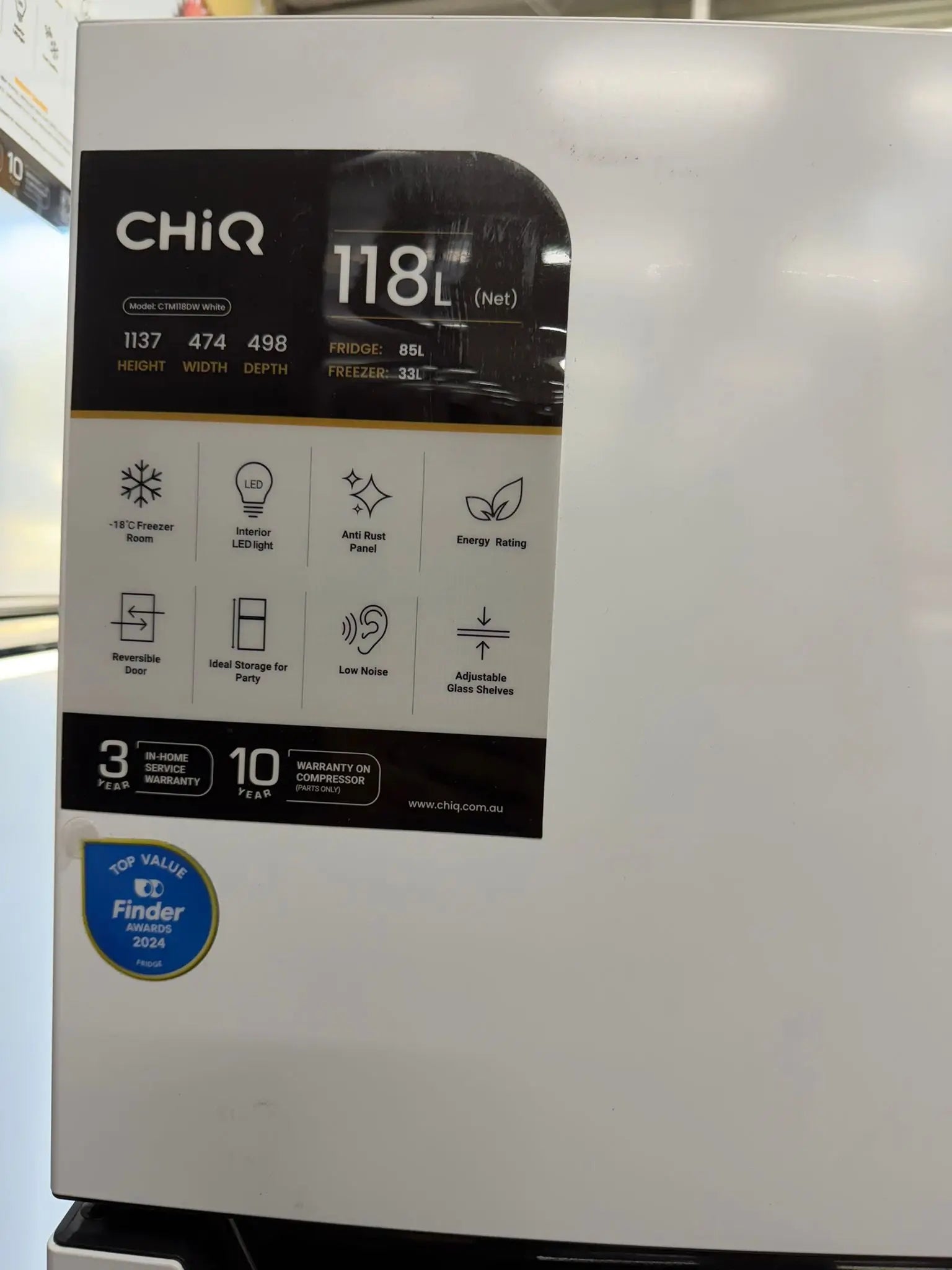CHiQ 118L Top Mount Fridge Freezer (Factory Seconds) – Compact Size | RESERVOIR
