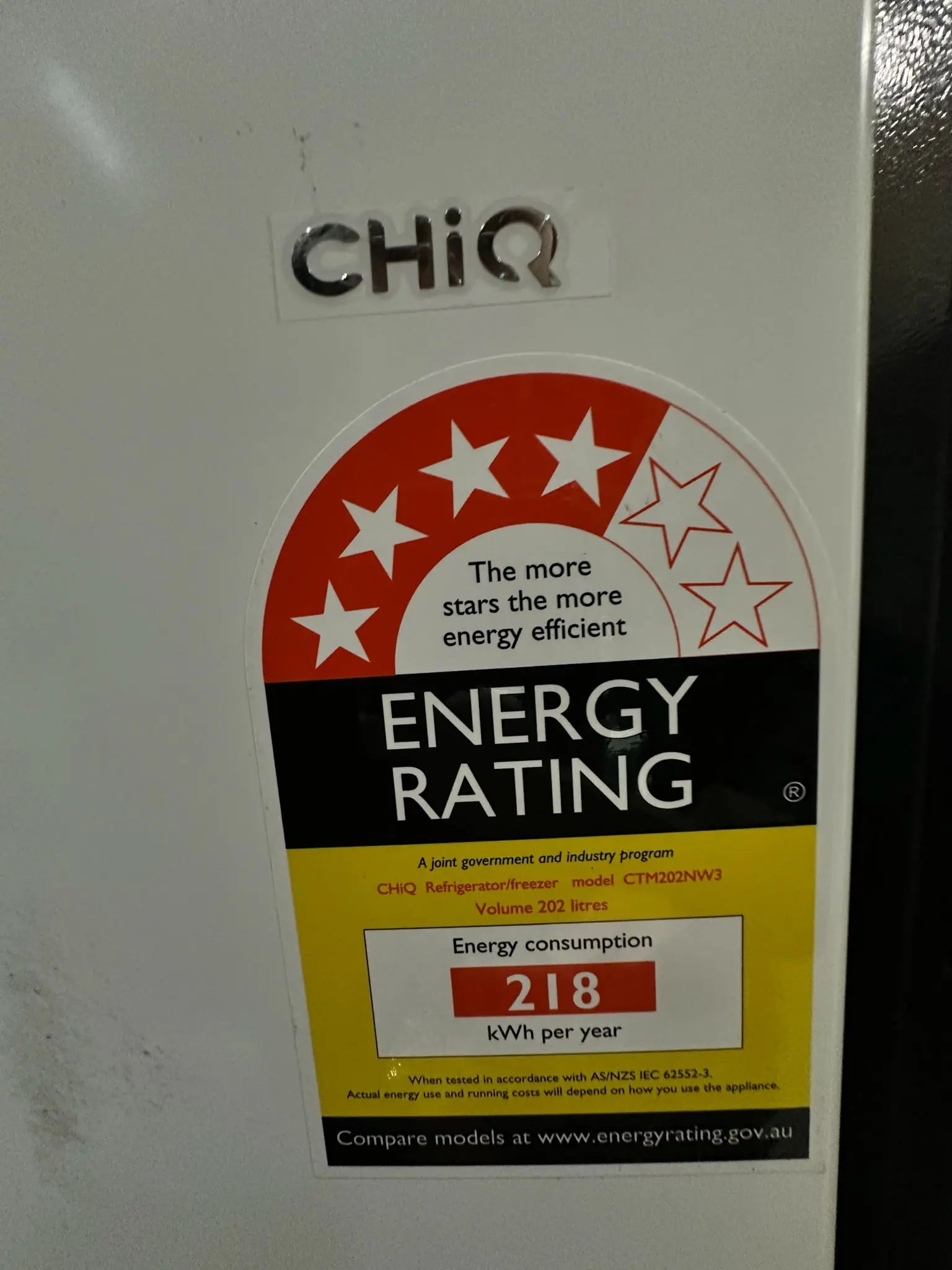 CHiQ 202L Top Mount Fridge Freezer (Near New Condition)