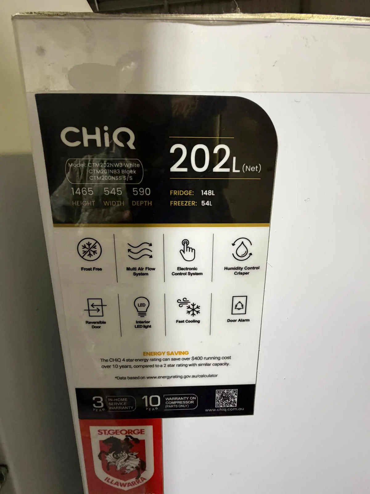 CHiQ 202L Top Mount Fridge – Near New Condition | BRISBANE