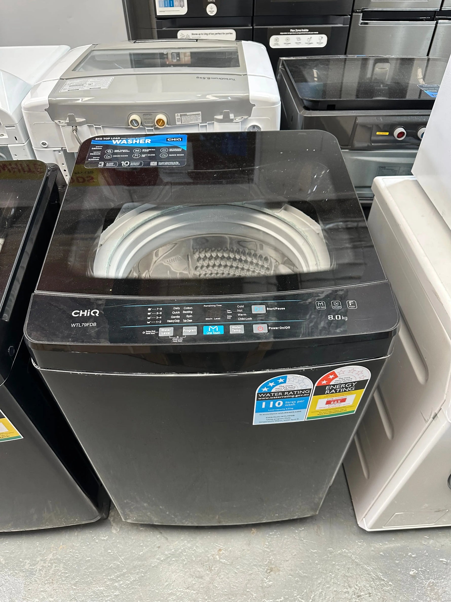 CHiQ 202L cHIQ8KG top loader washer refurbished three months warranty | SYDNEY