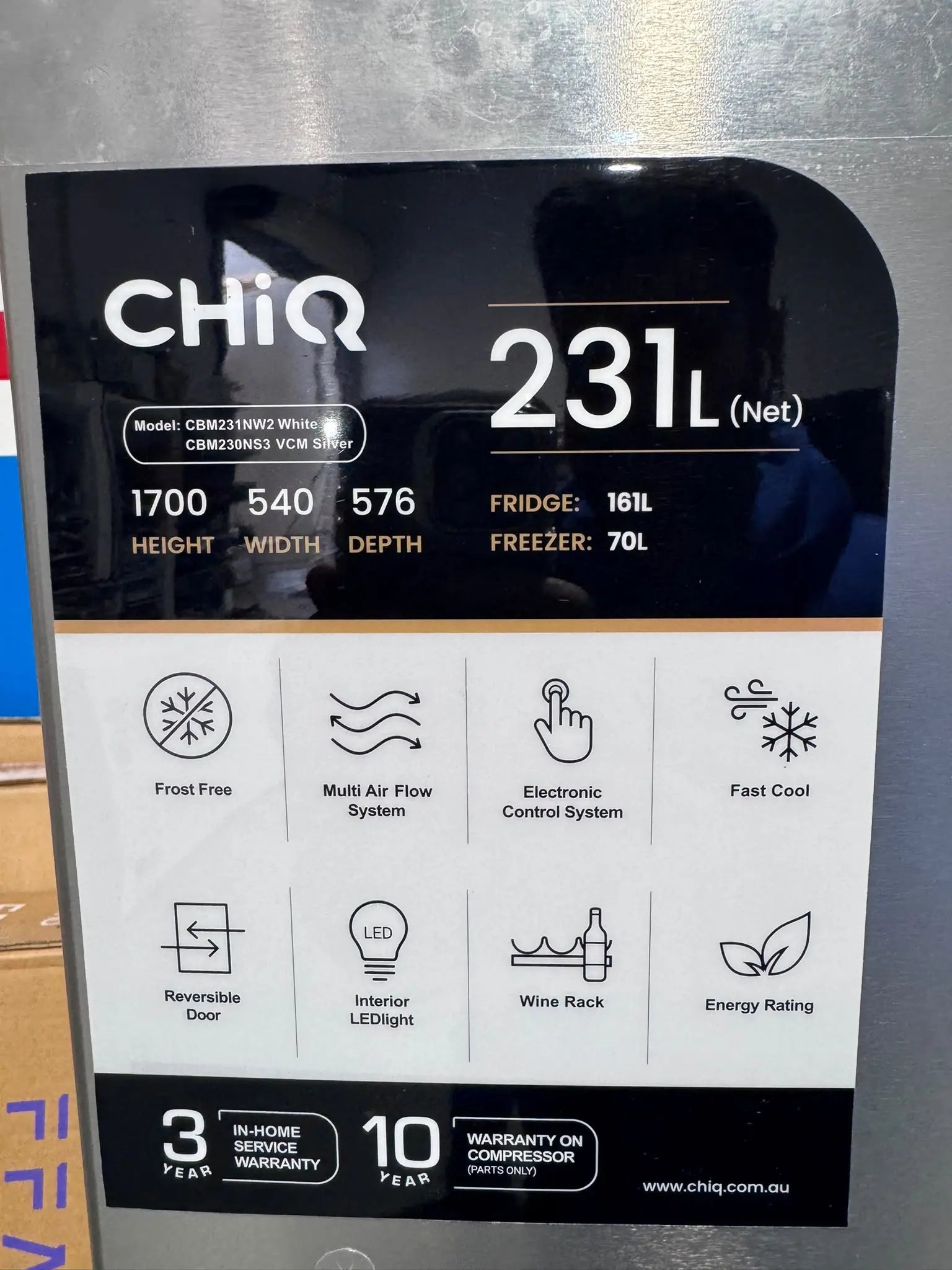 CHiQ 231L Bottom Mount Fridge – Factory Seconds