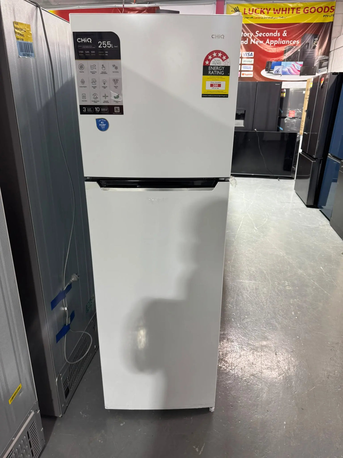 CHiQ 255L White Top Mount Fridge Freezer – Factory Second | SYDNEY