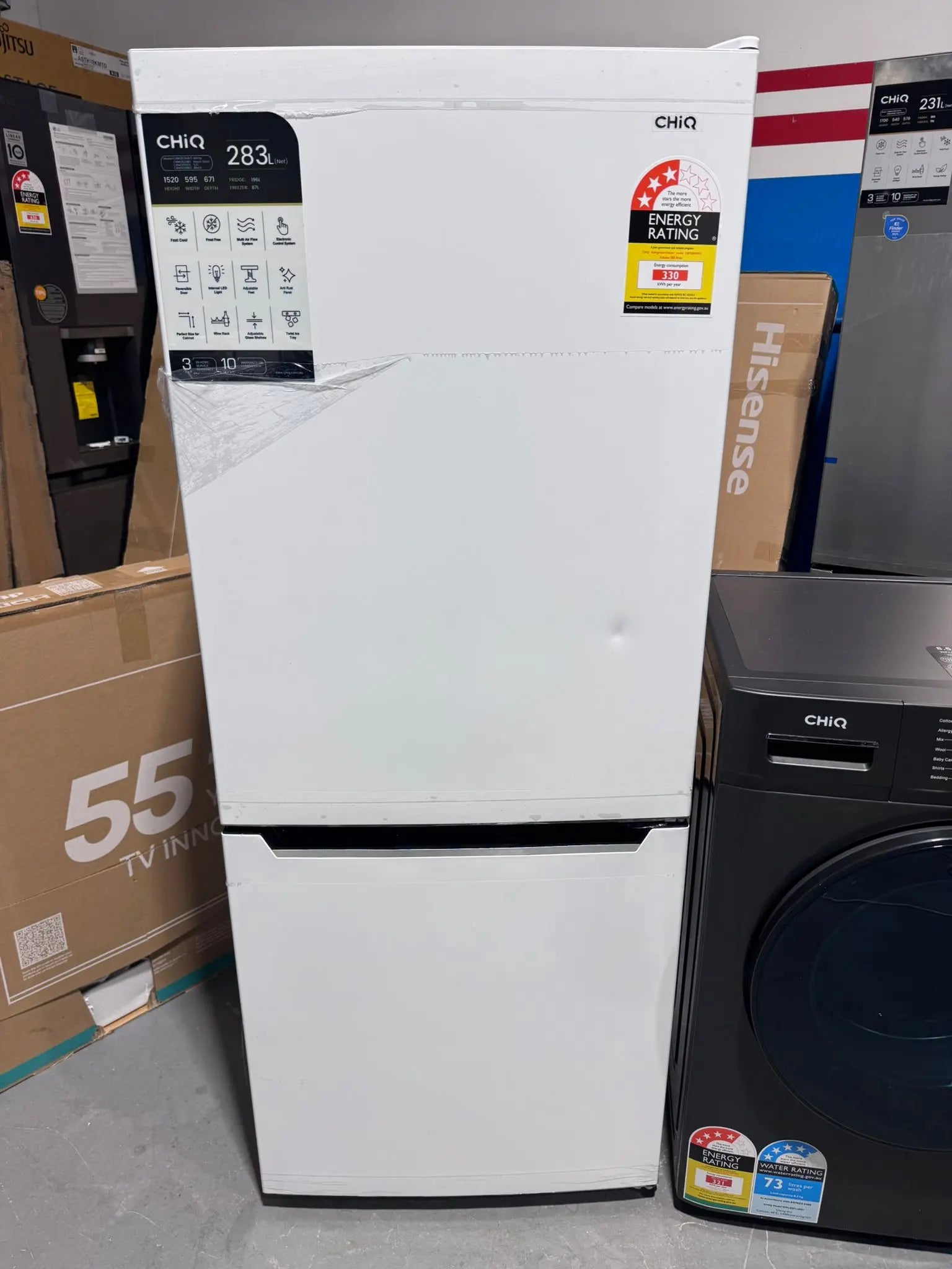 CHiQ 283L Fridge + CHiQ 8.5kg Washer Combo
