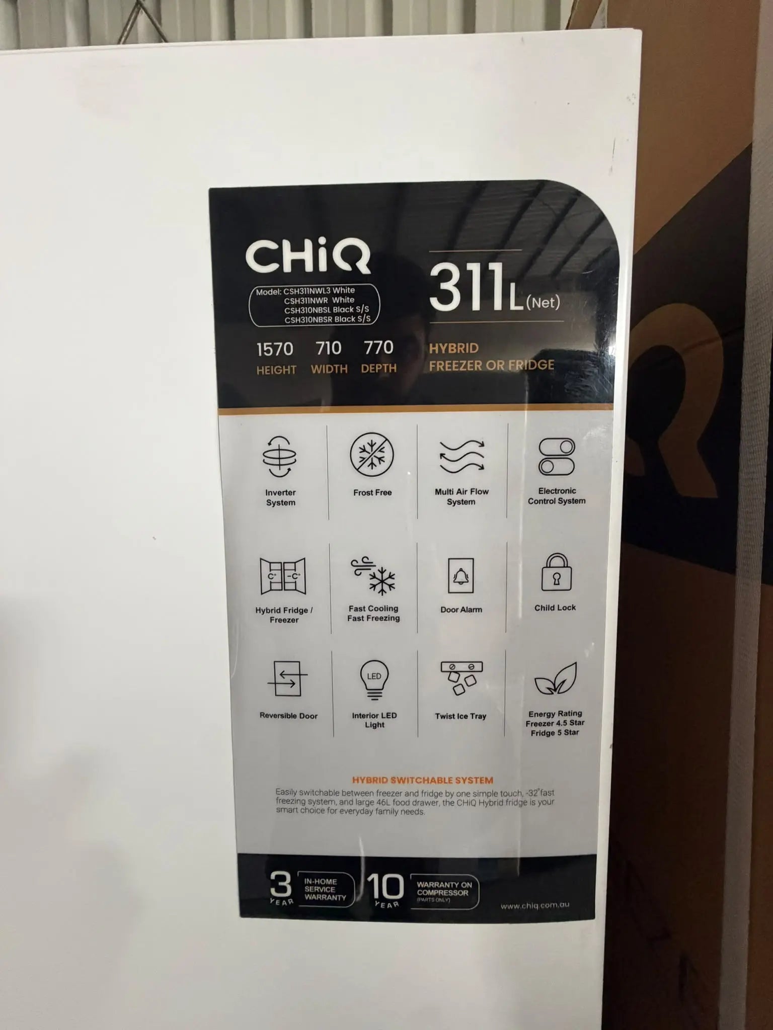 CHiQ 311L Hybrid Fridge Freezer – Refurbished | BRISBANE