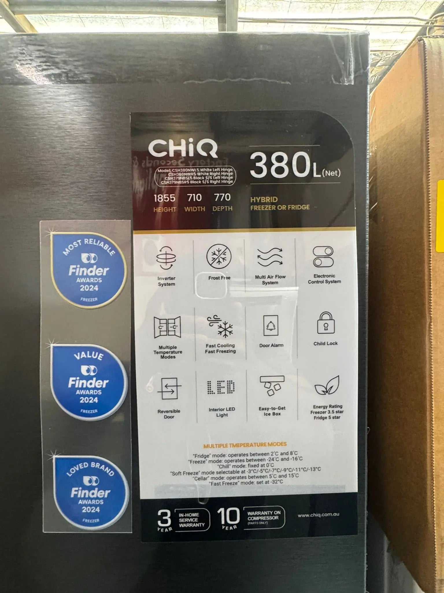 CHiQ 380L Hybrid Refrigerator Freezer – Factory Second | SYDNEY