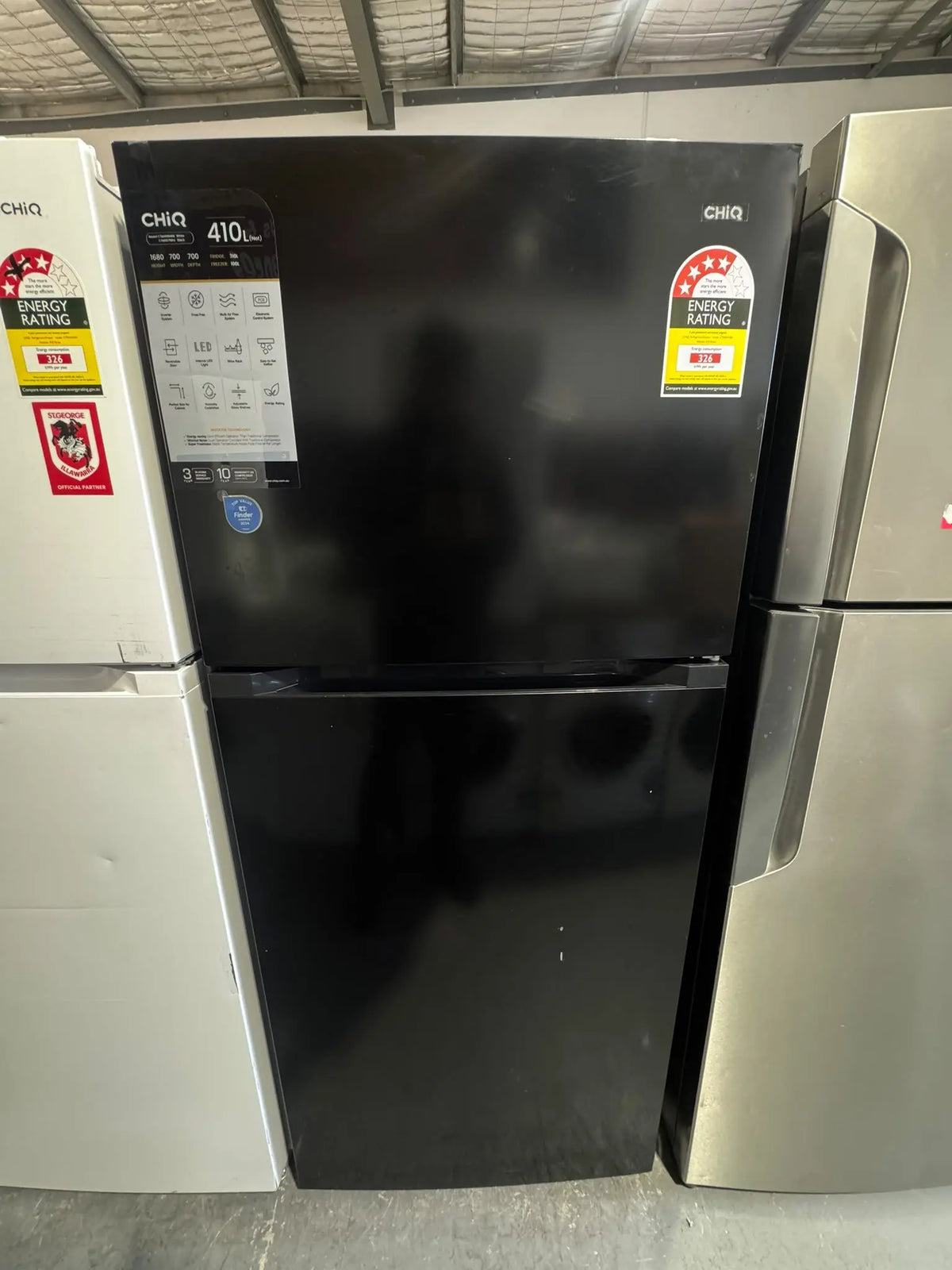 CHiQ 410L Black Steel Top Mount Refrigerator – Factory Second | PERTH