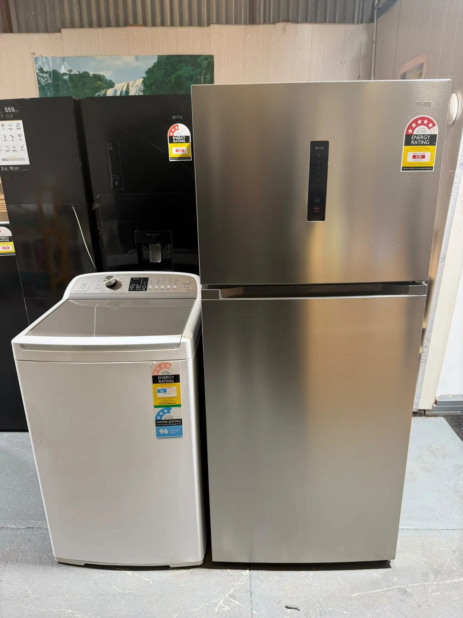 CHiQ 410L Fridge + Fisher & Paykel 8.5kg Washer Combo – Refurbished
