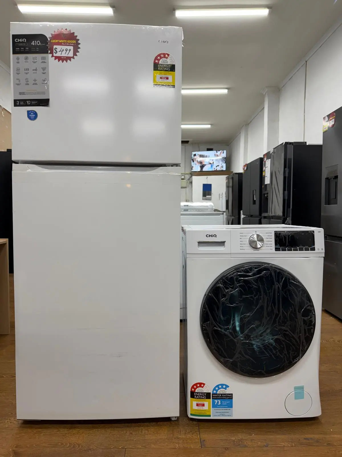 CHiQ 410L Top Mount Refrigerator + CHiQ 8.5kg Front Load Washer Combo Deal (Factory Seconds – Melbourne Package) | RESERVOIR