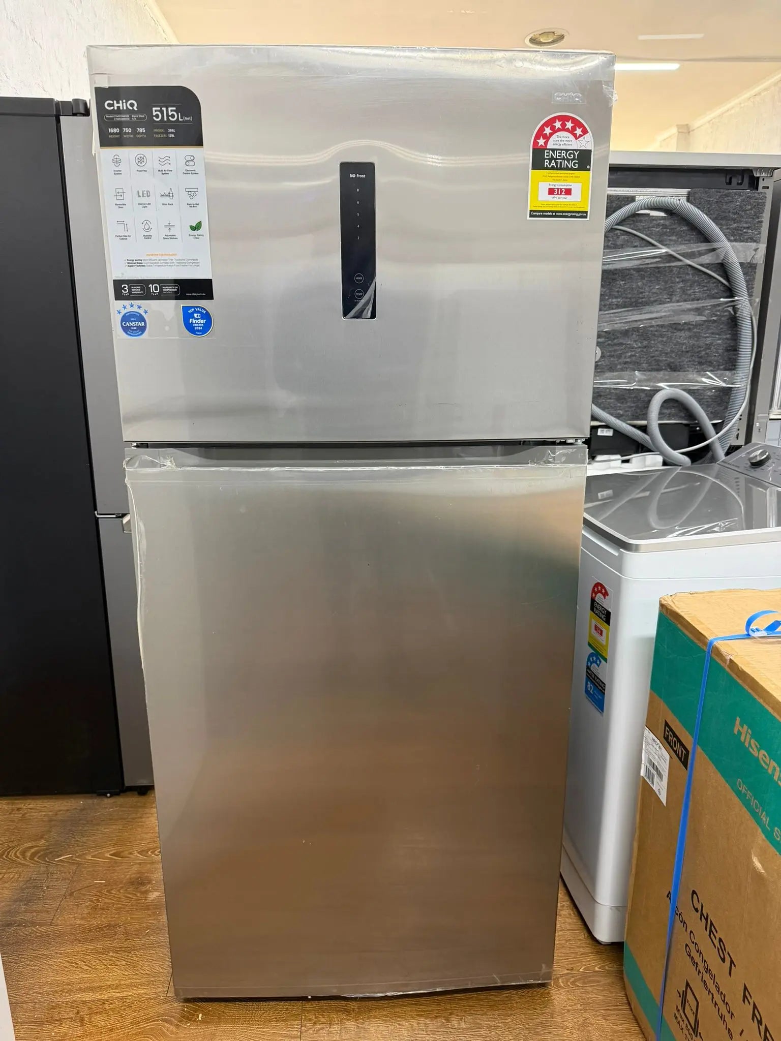 CHiQ 515L Top Mount Refrigerator – Silver | Refurbished Fridge Freezer | RESERVOIR