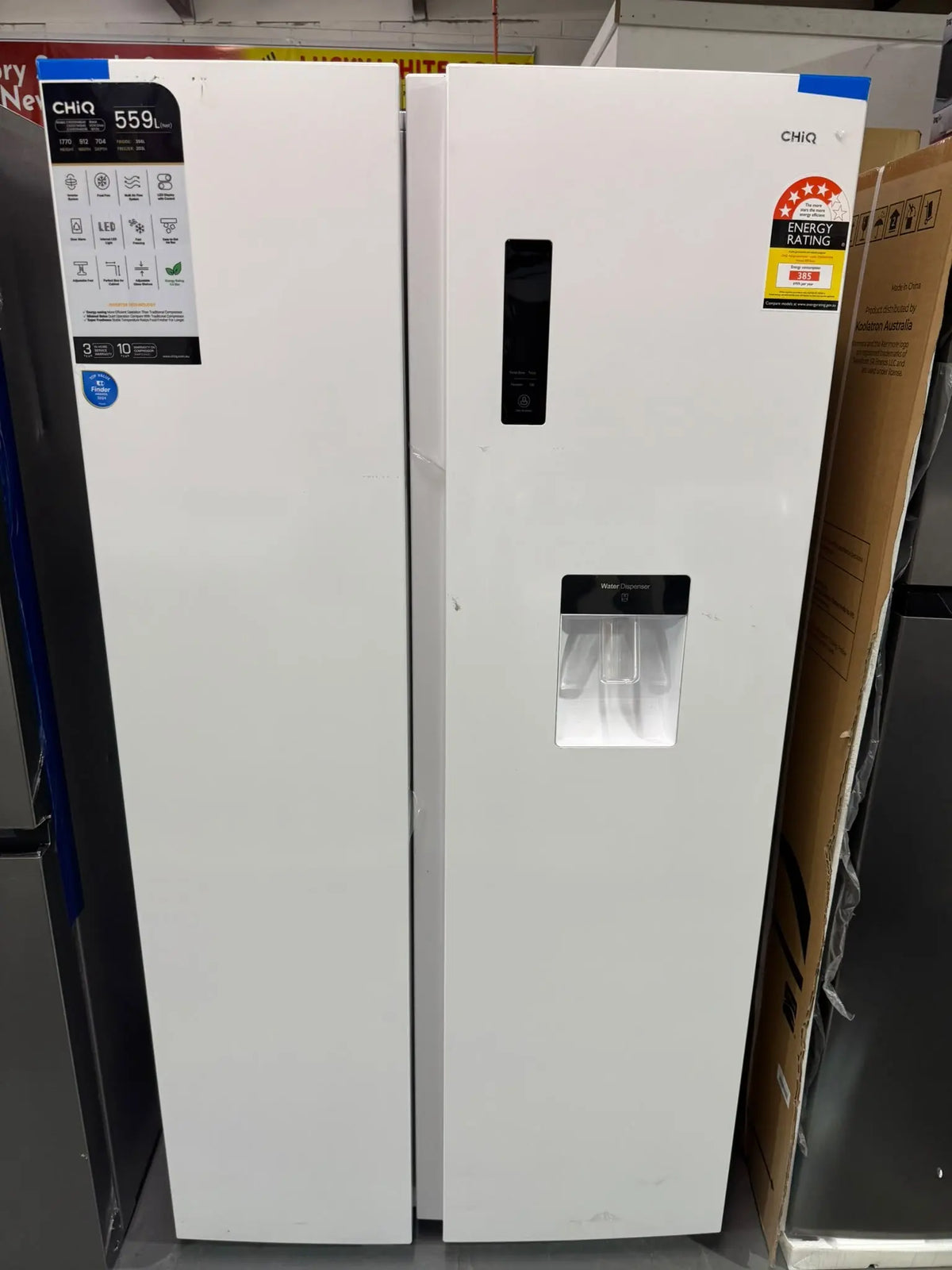 CHiQ 559L White Side by Side Fridge Freezer – Factory Second | SYDNEY