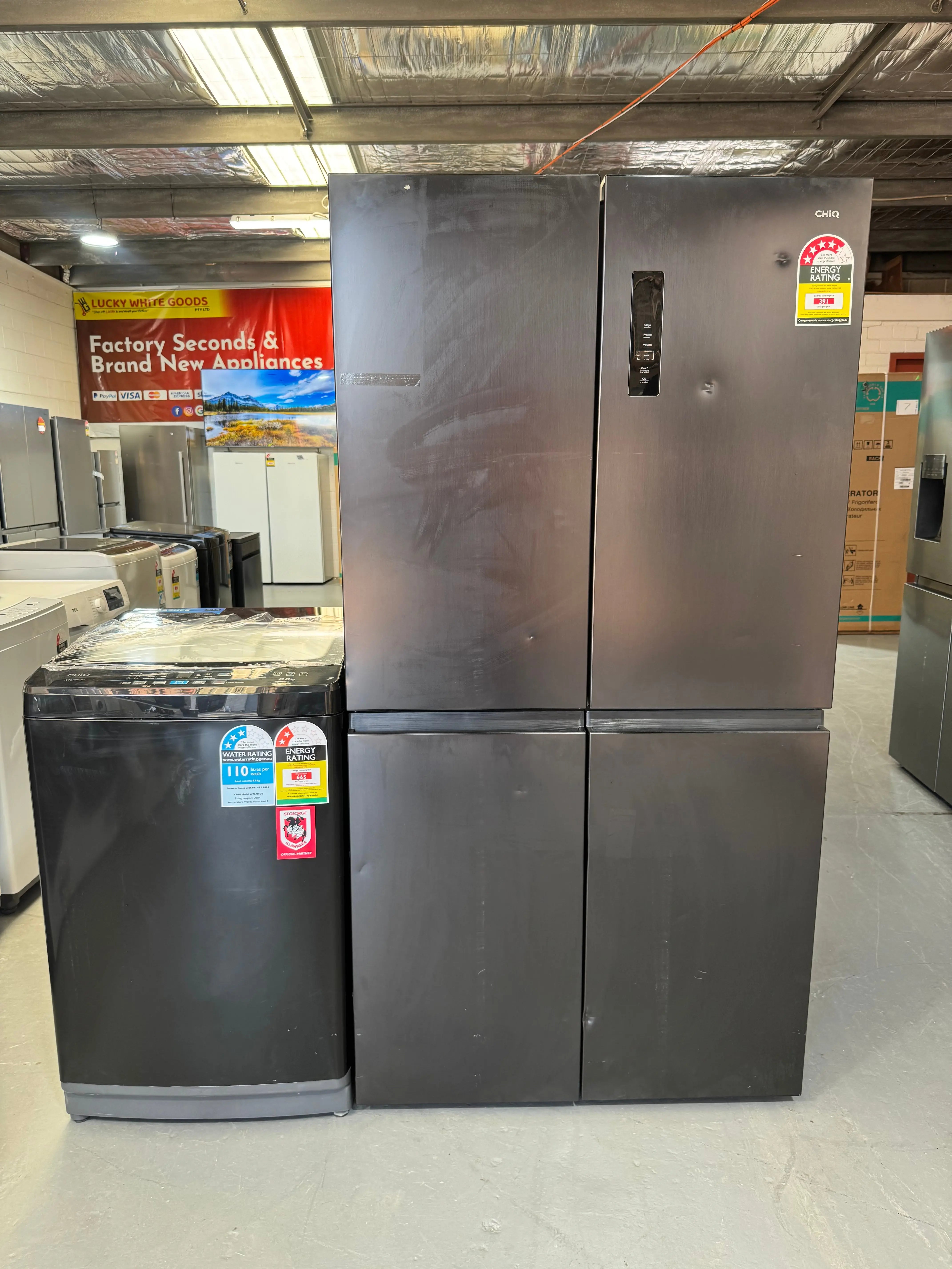 CHiQ 601L French Door Fridge + 8kg Top Load Washer – Second Hand | Comes with Warranty | SYDNEY
