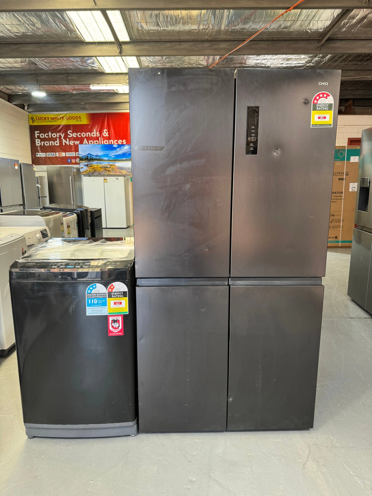 CHiQ 601L French Door Fridge + 8kg Top Load Washer – Second Hand | Comes with Warranty | SYDNEY
