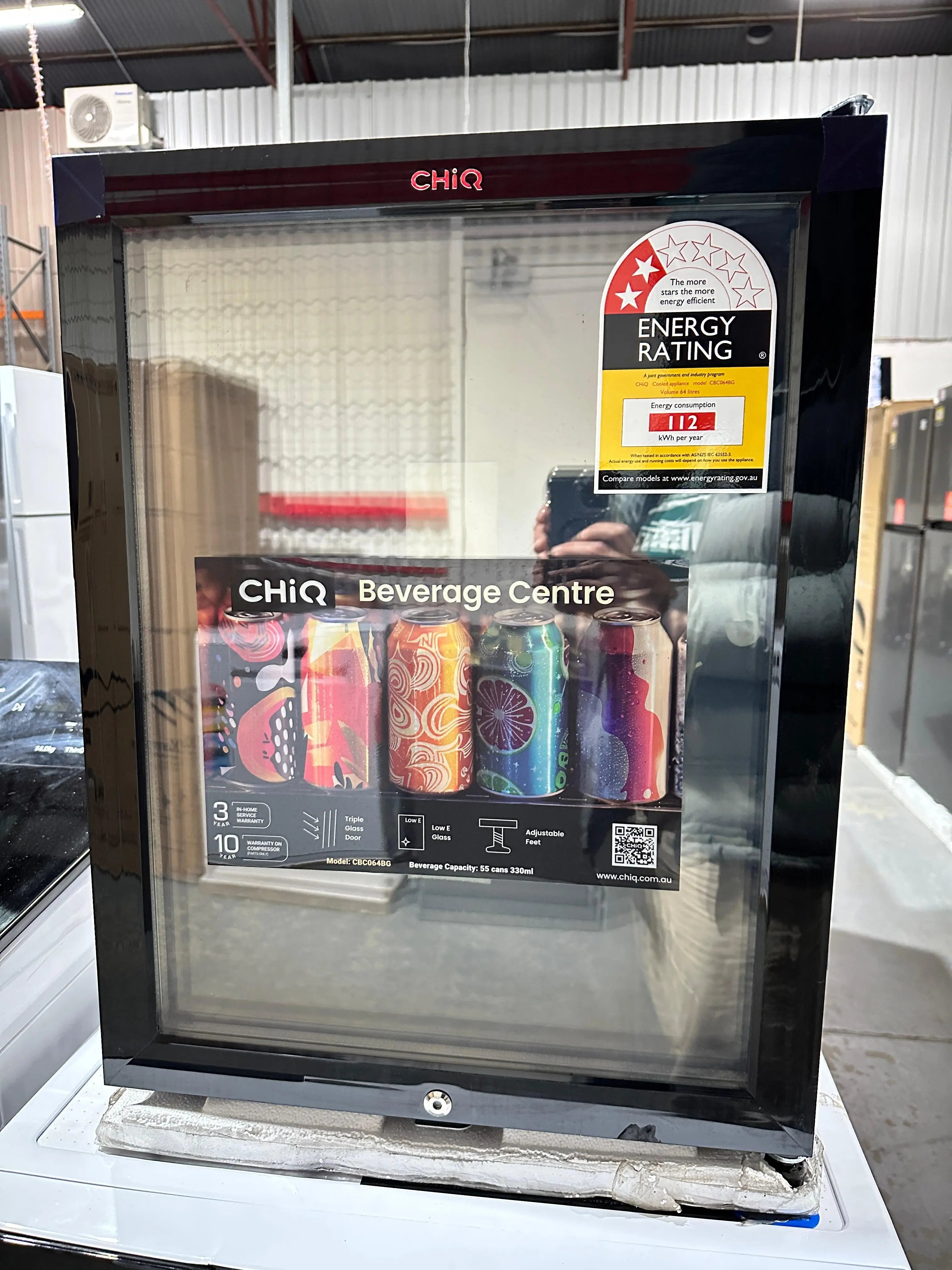 CHiQ 64L Bar Fridge with Glass Door - Factory Second | ADELAIDE