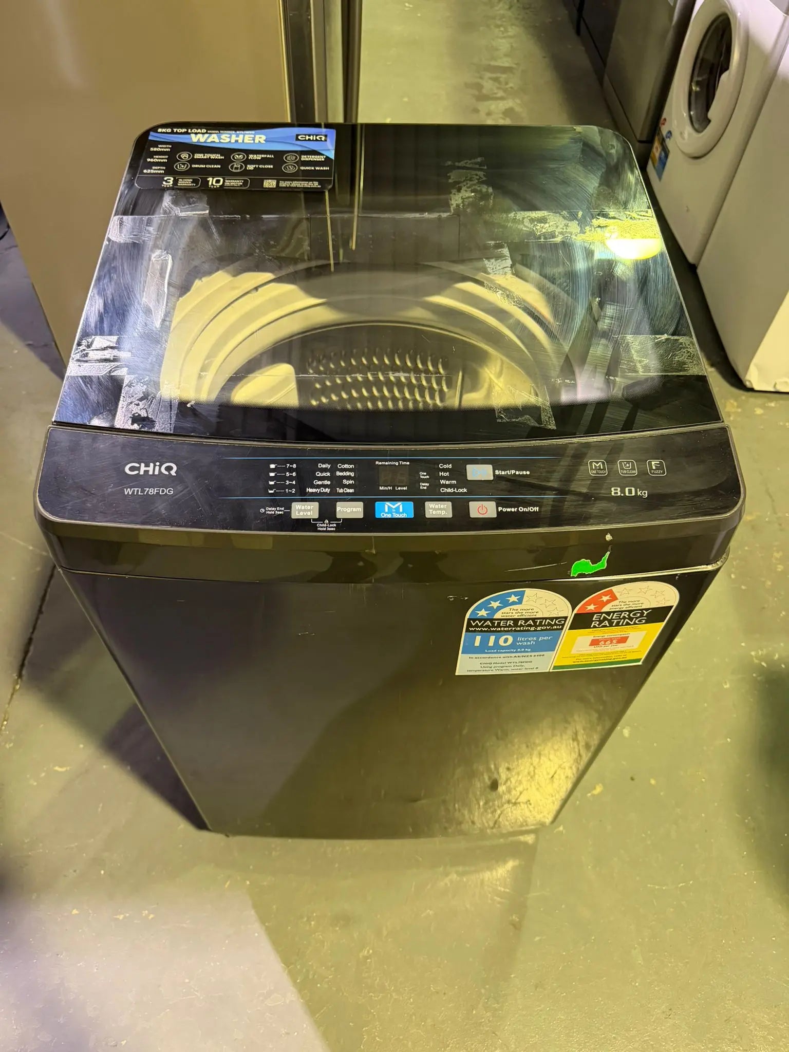 CHiQ 7.8KG Top Loader Washing Machine – WTL78FDG – Refurbished – Efficient & Compact | BRISBANE