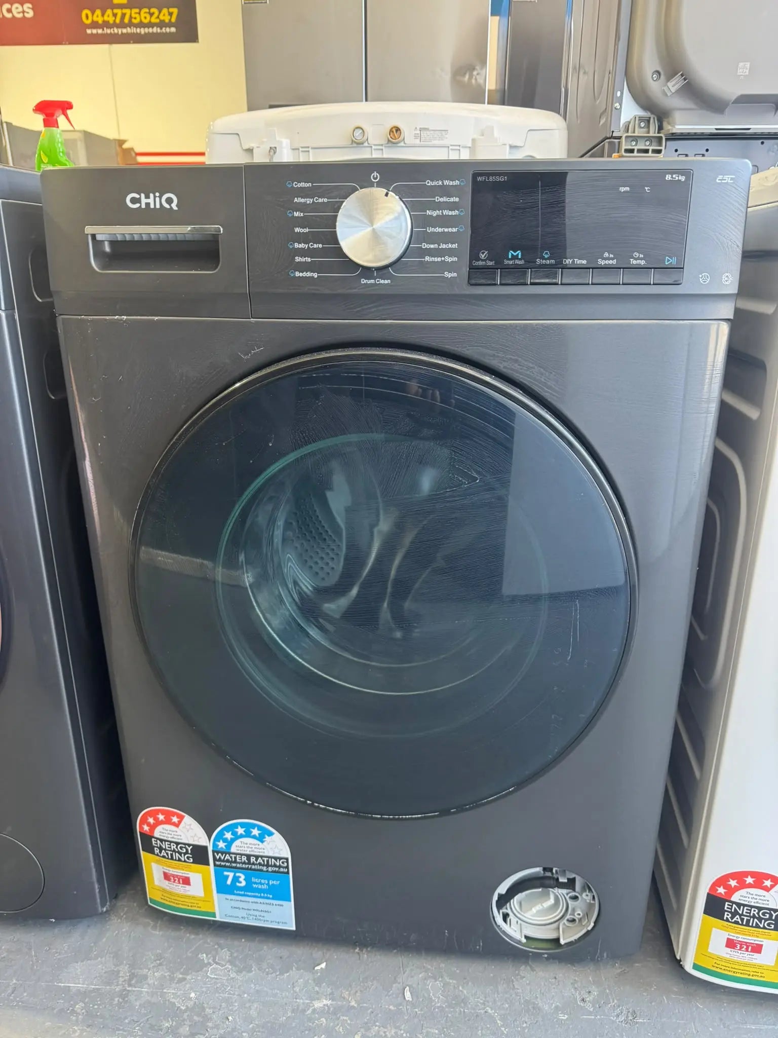 CHiQ 8.5kg Shadow Steel Front Load Washing Machine – Refurbished | PERTH