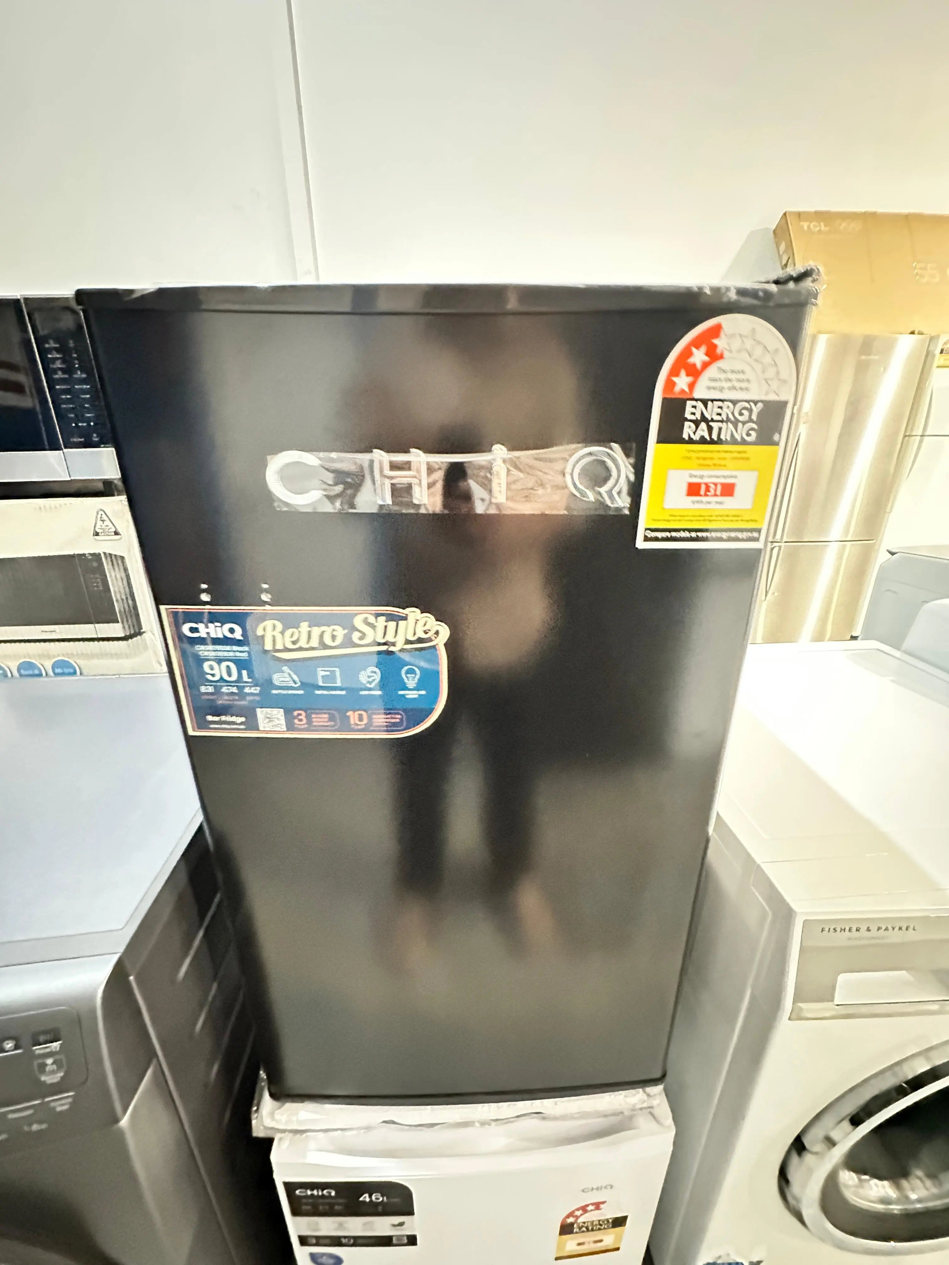 CHiQ 90L Retro Bar Fridge in Black – Factory Second | PERTH