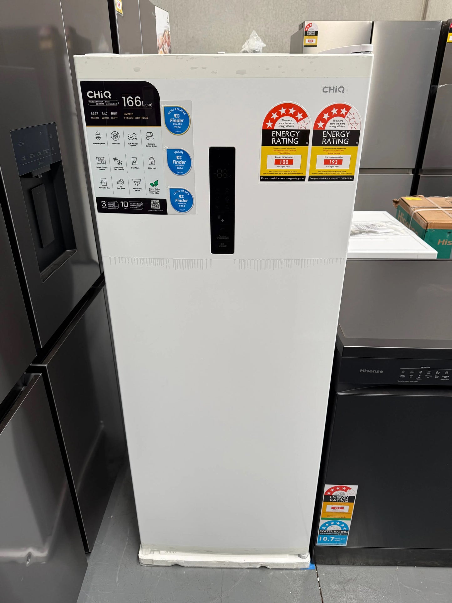CHiQ CSH166NW – Brand New 166 L Hybrid Upright Freezer/Fridge | MELBOURNE