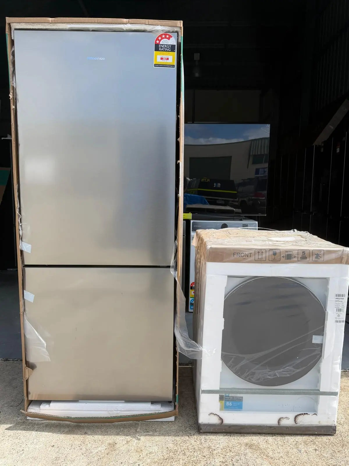 Carton Damage Combo – Hisense 418L Fridge + Hisense 10KG Washer | BRISBANE