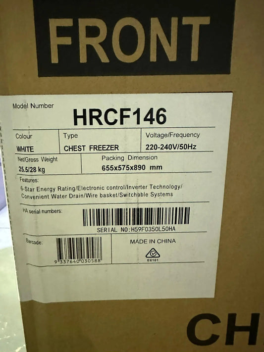 Carton Damage Hisense 145L Chest Freezer | BRISBANE