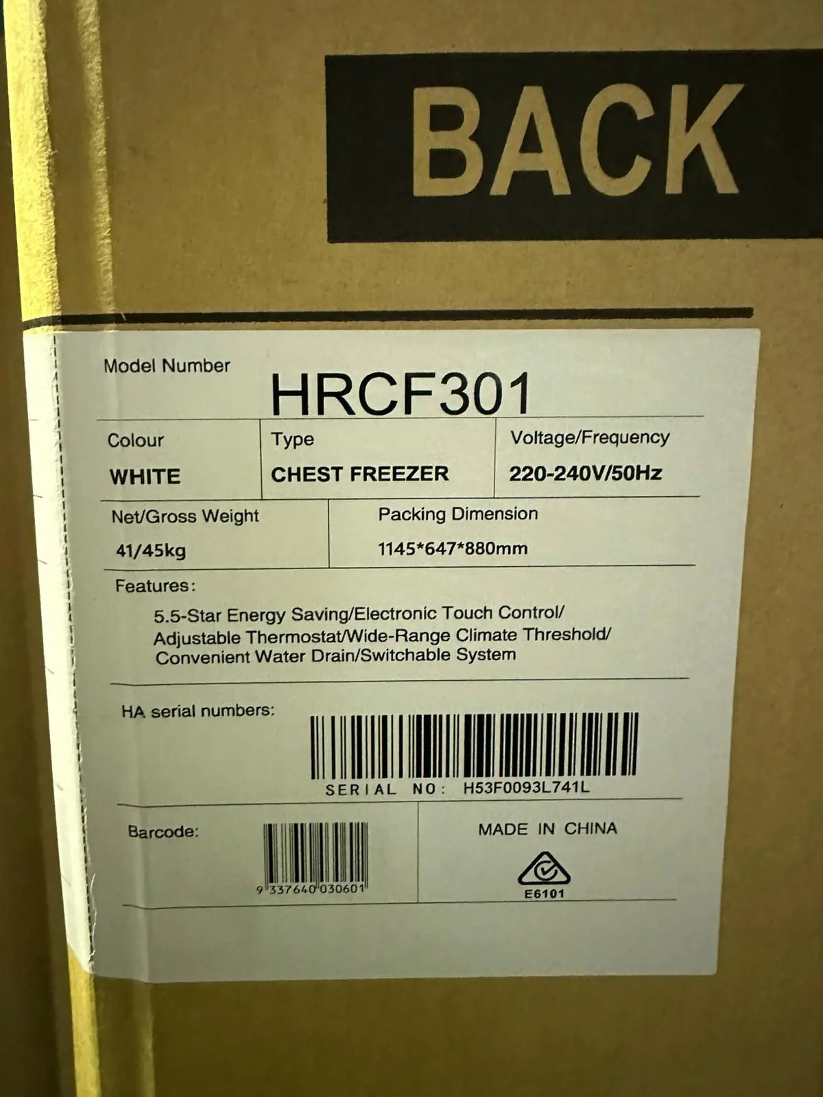 Carton Damage Hisense 300L Chest Freezer | BRISBANE