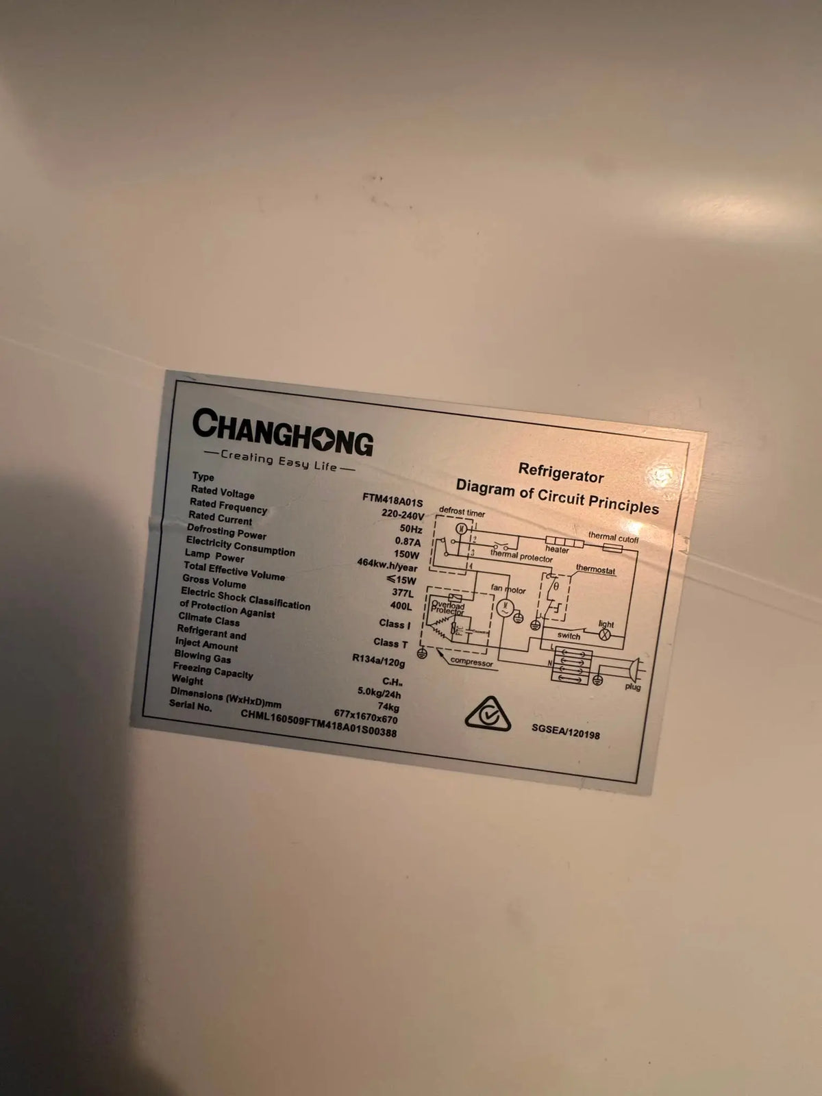 Changhong 400L Fridge Freezer – Refurbished | SYDNEY