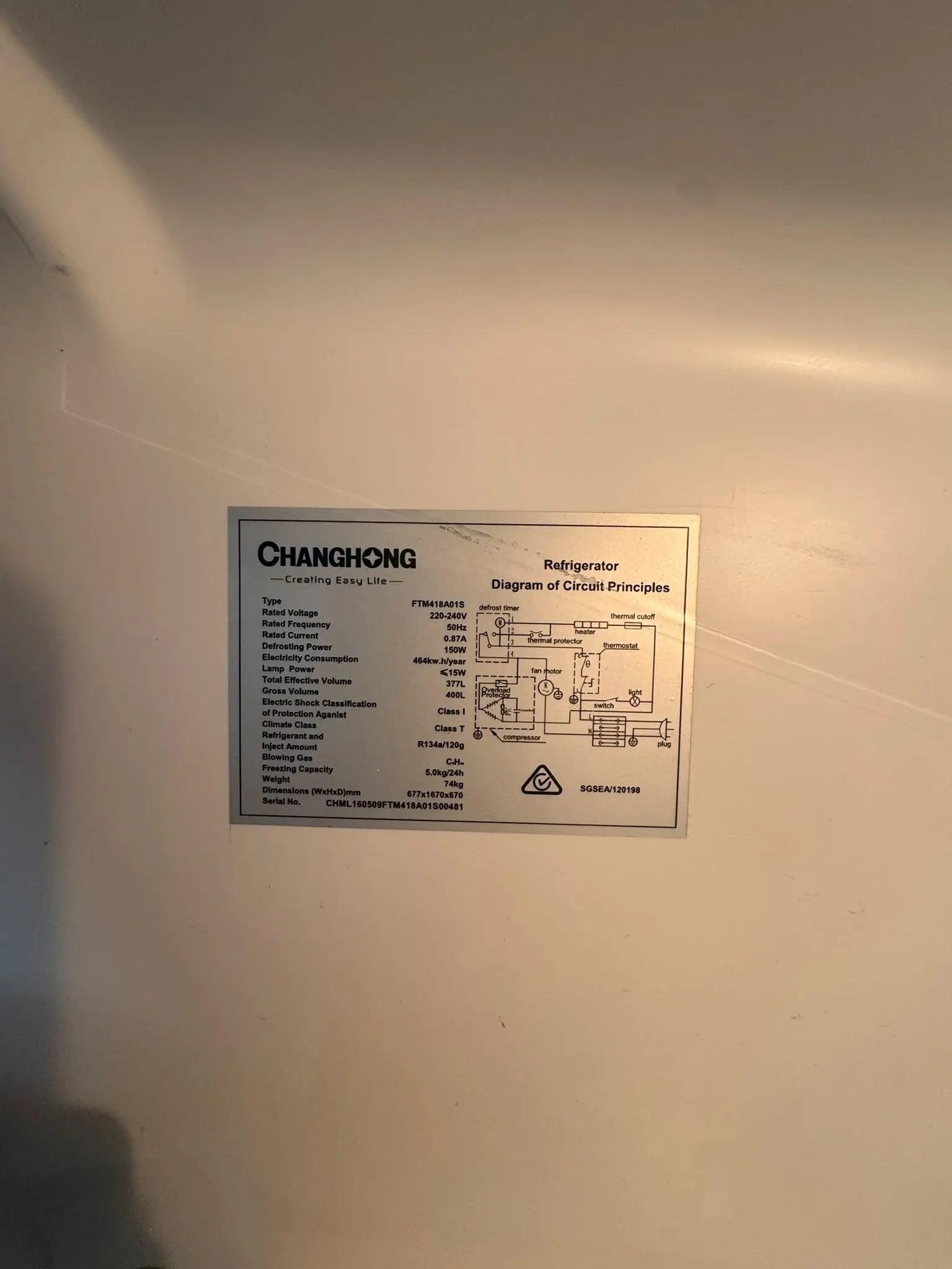 Changhong 418L Refrigerator – Refurbished | SYDNEY