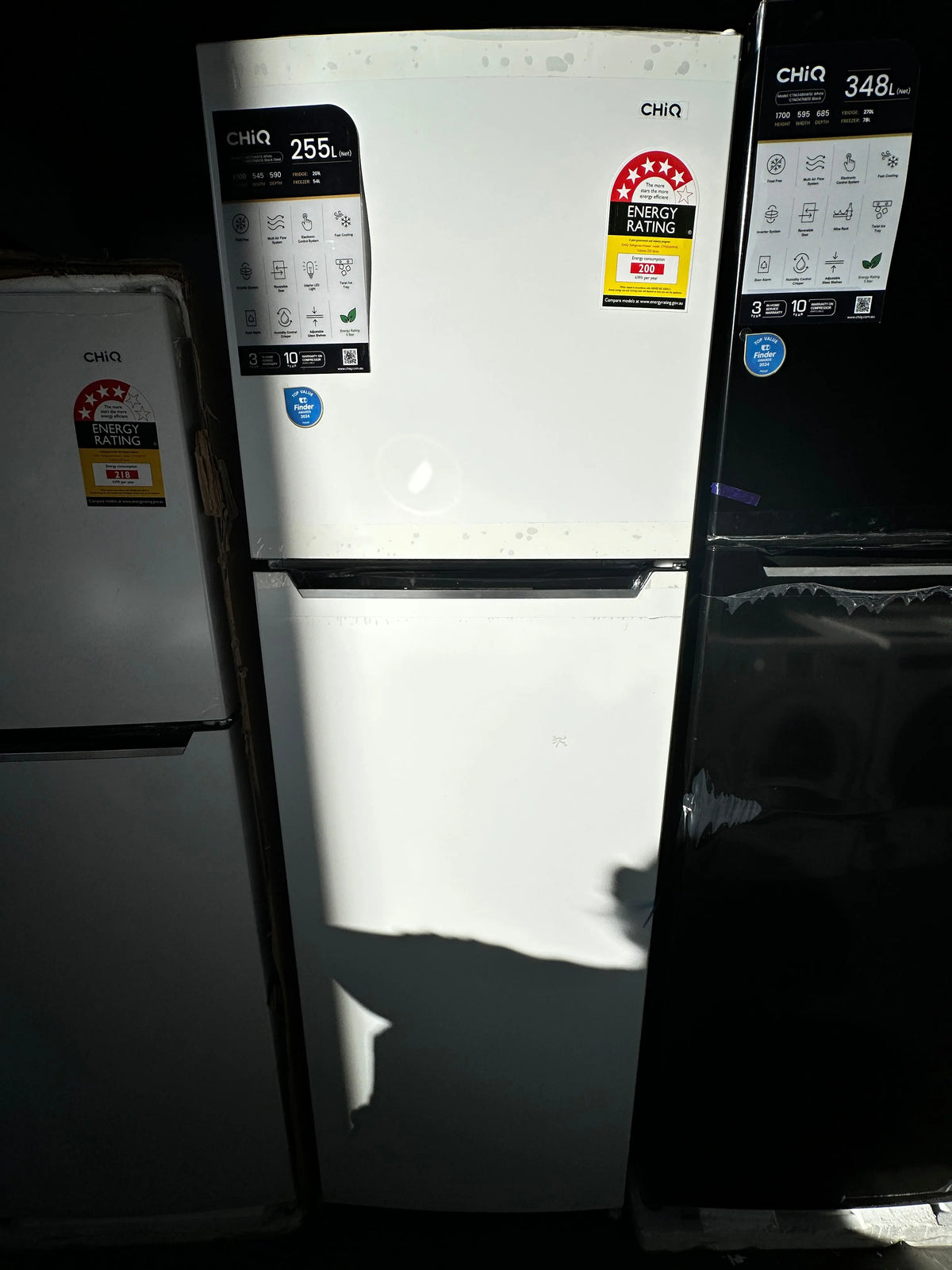 Chiq 255 litres top mount fridge freezer factory seconds (6 months warranty), Bosch series 6 8 kgs front load washer (3 months warranty) | Lucky white goods