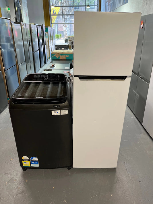 Chiq 255 ltr fridge freezer & Samsung 8.5 kg top loader washer | ALEXANDRIA