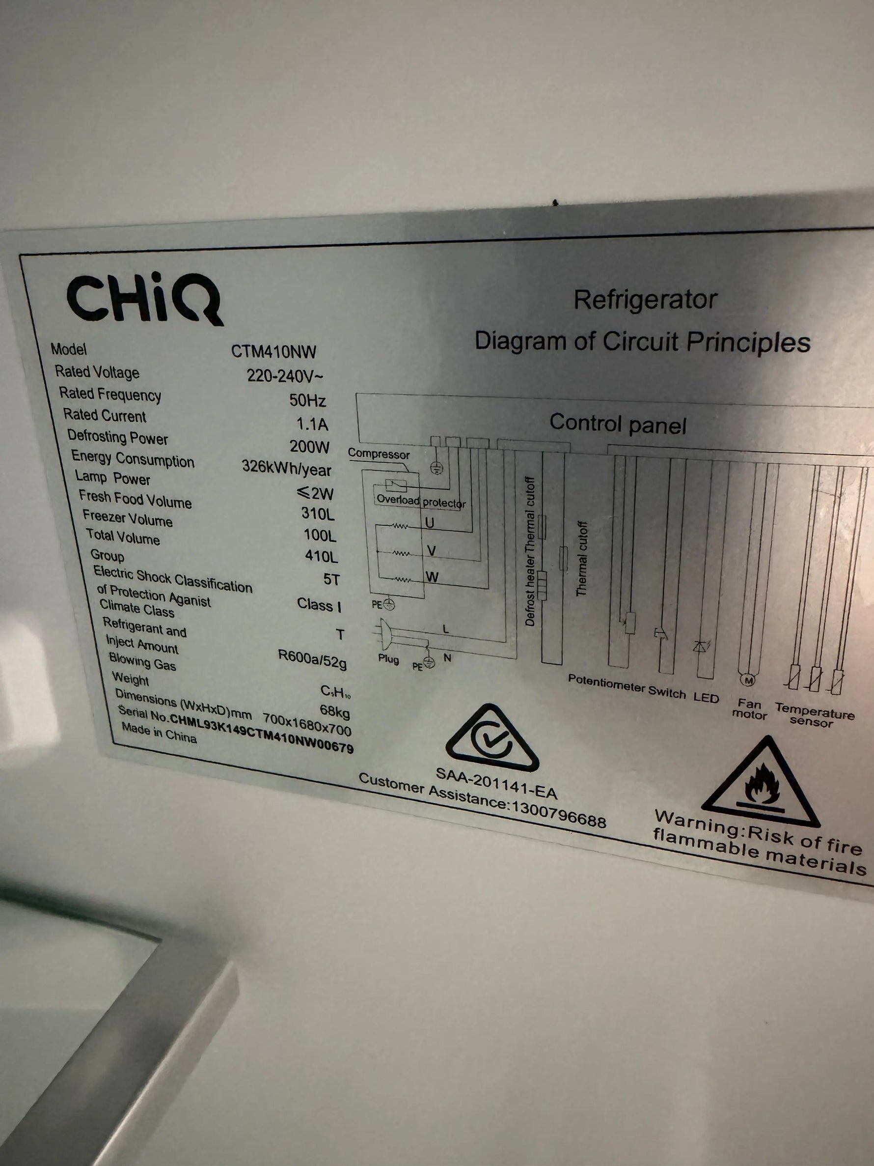 Chiq 410 liters fridge freezer | ALEXANDRIA