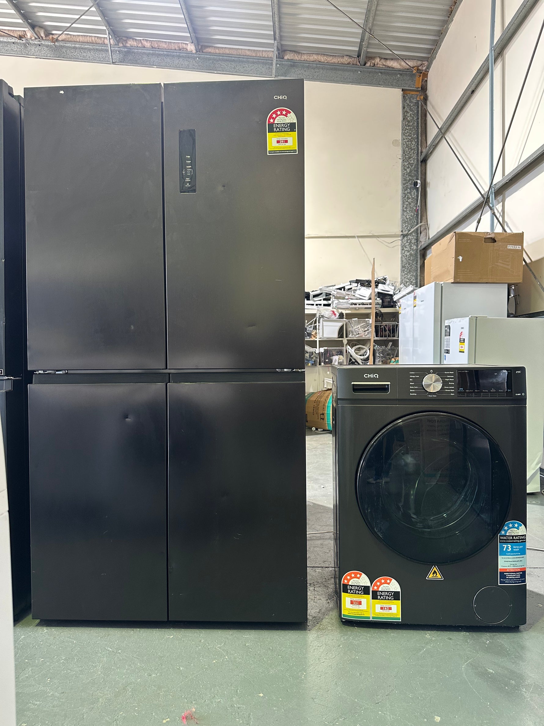 Chiq 601 L Quad door refrigerator and 8.5 KG washer combo (Refurbished) | BRISBANE